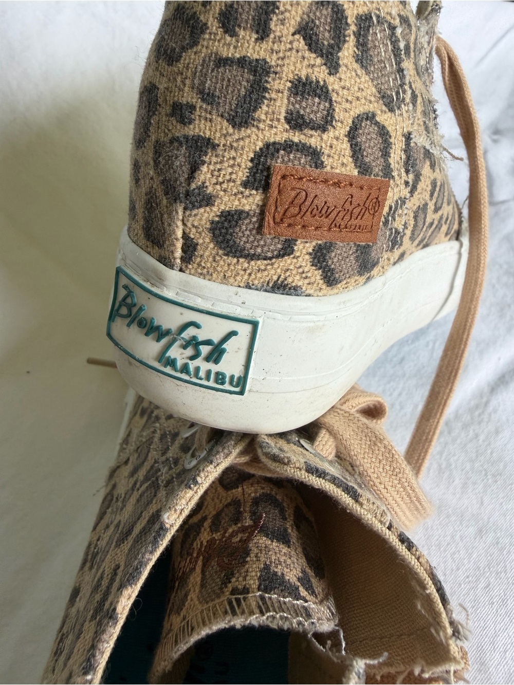 Blowfish Malibu -Women's Leopard Print High-Top Sneaker - Tan